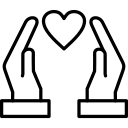 logo avec deux mains et un cœur au milieu