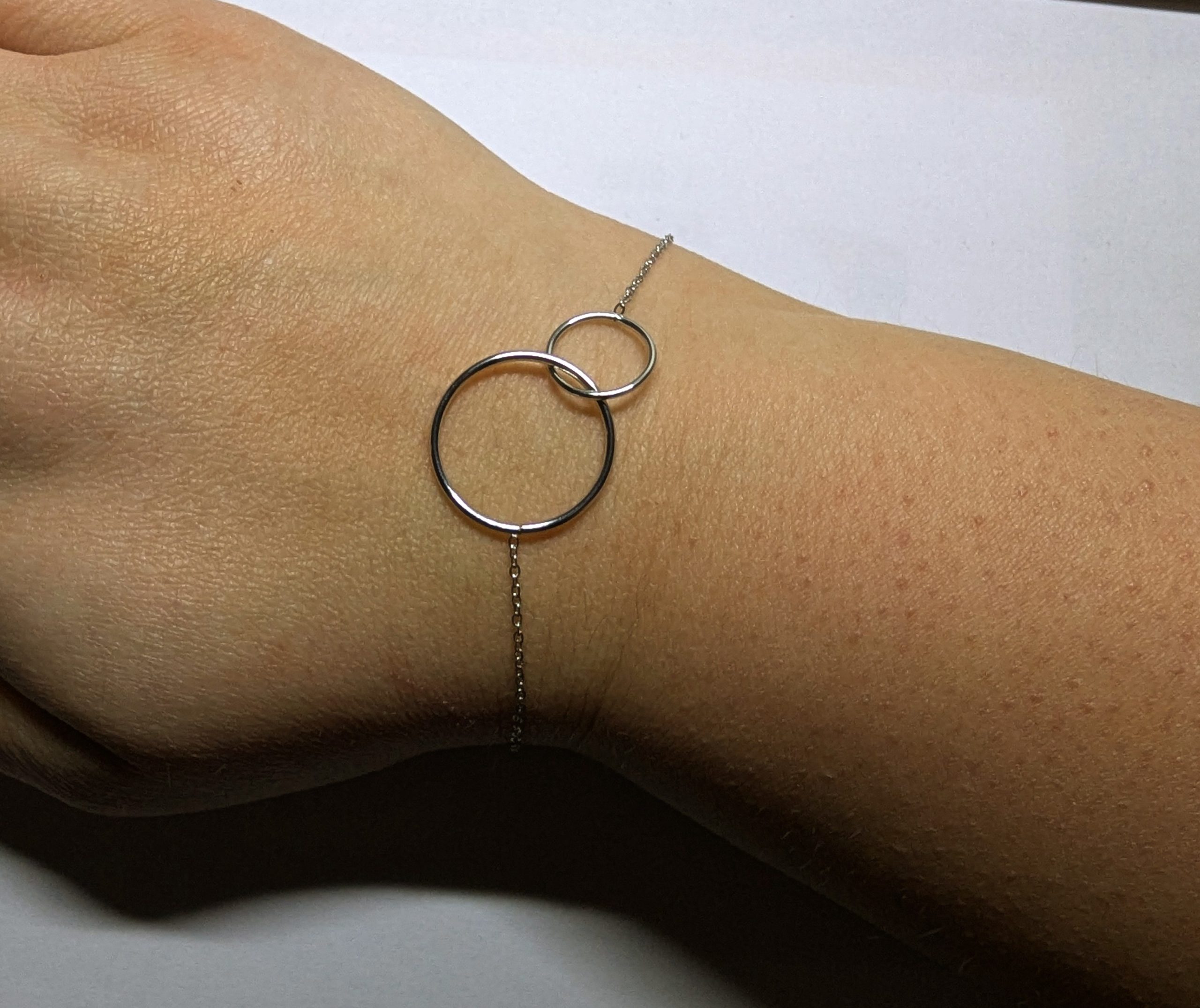 Bracelet fin avec double anneaux