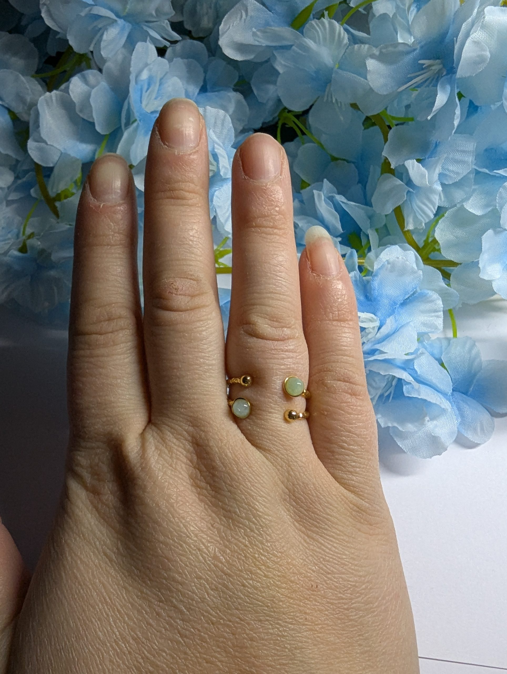 bague avec pierre amazonite