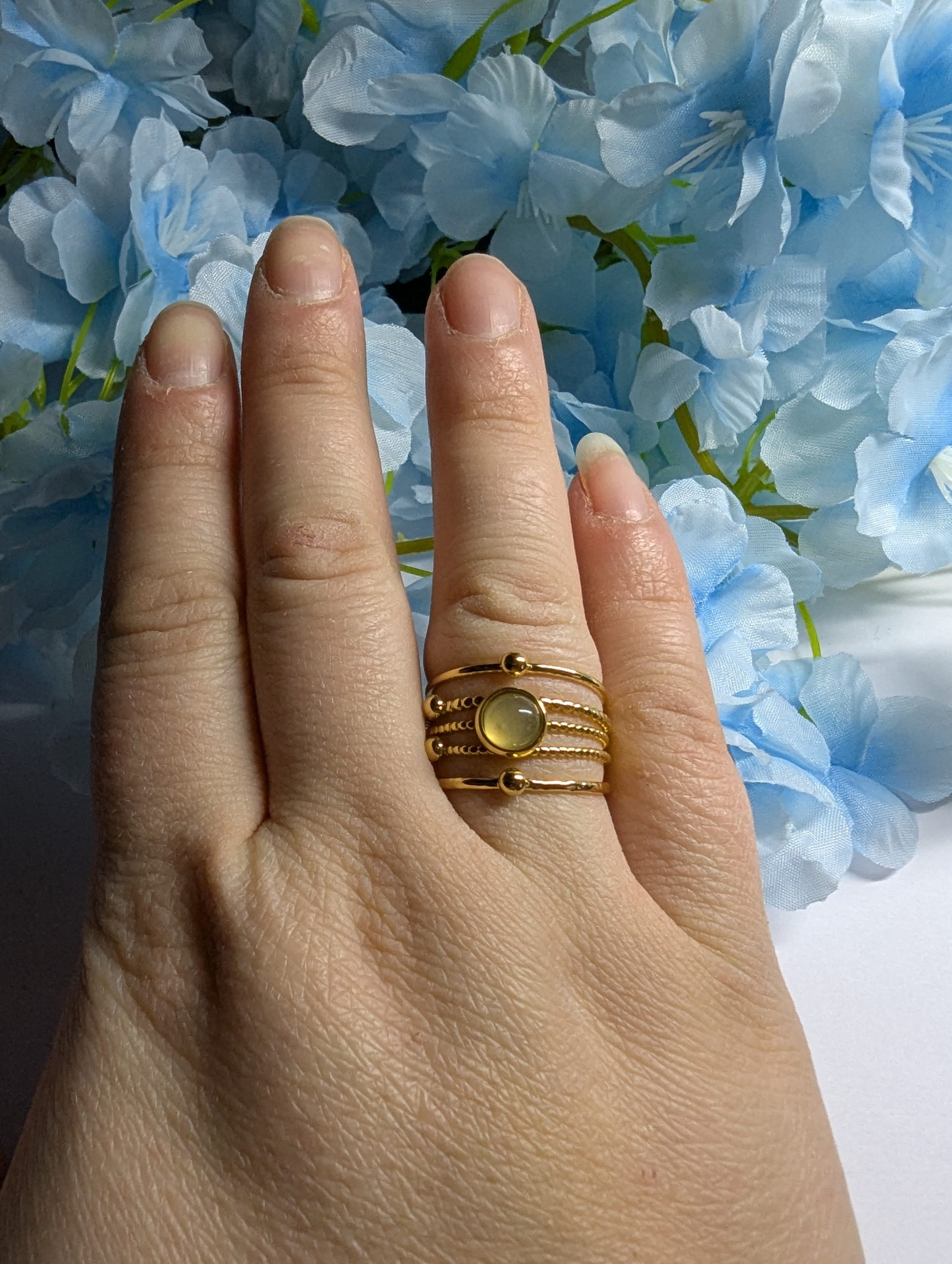 bague avec pierre aventurine