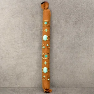 coussin avec 8 bague doré avec pierre amazonite