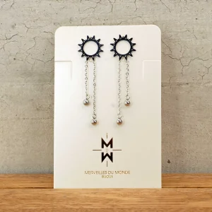 Boucles d'oreilles pendantes avec des soleils