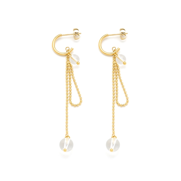 boucles d'oreilles pendante avec perles de cristal