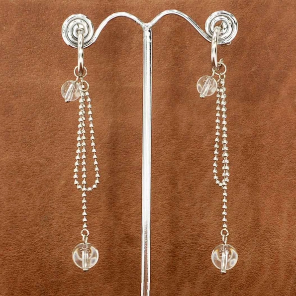 Boucles d'oreilles pendantes avec perles de cristal
