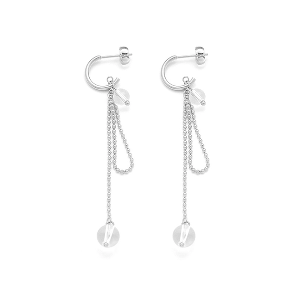 boucle d'oreilles pendante avec perle de cristal