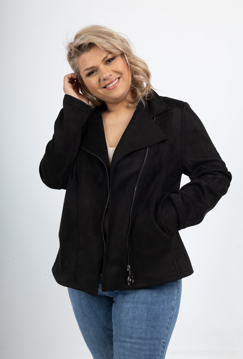 veste en suedine noir