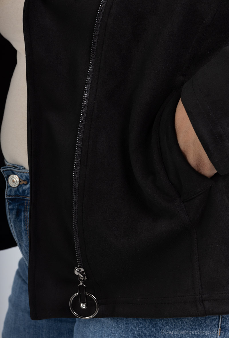 veste en suedine noir