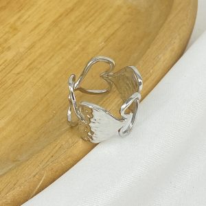 bague en acier inoxyadable coeur