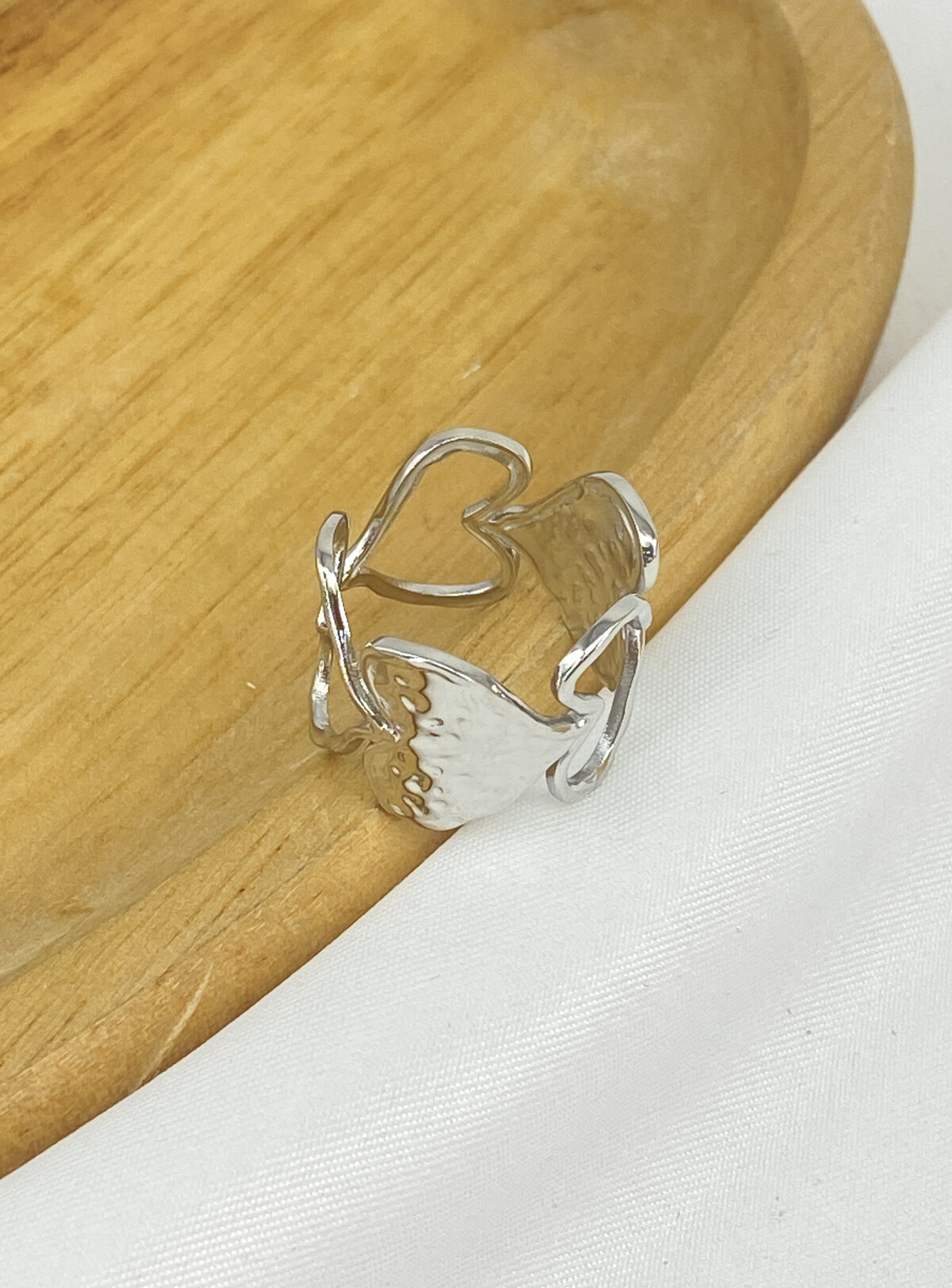 bague en acier inoxyadable coeur