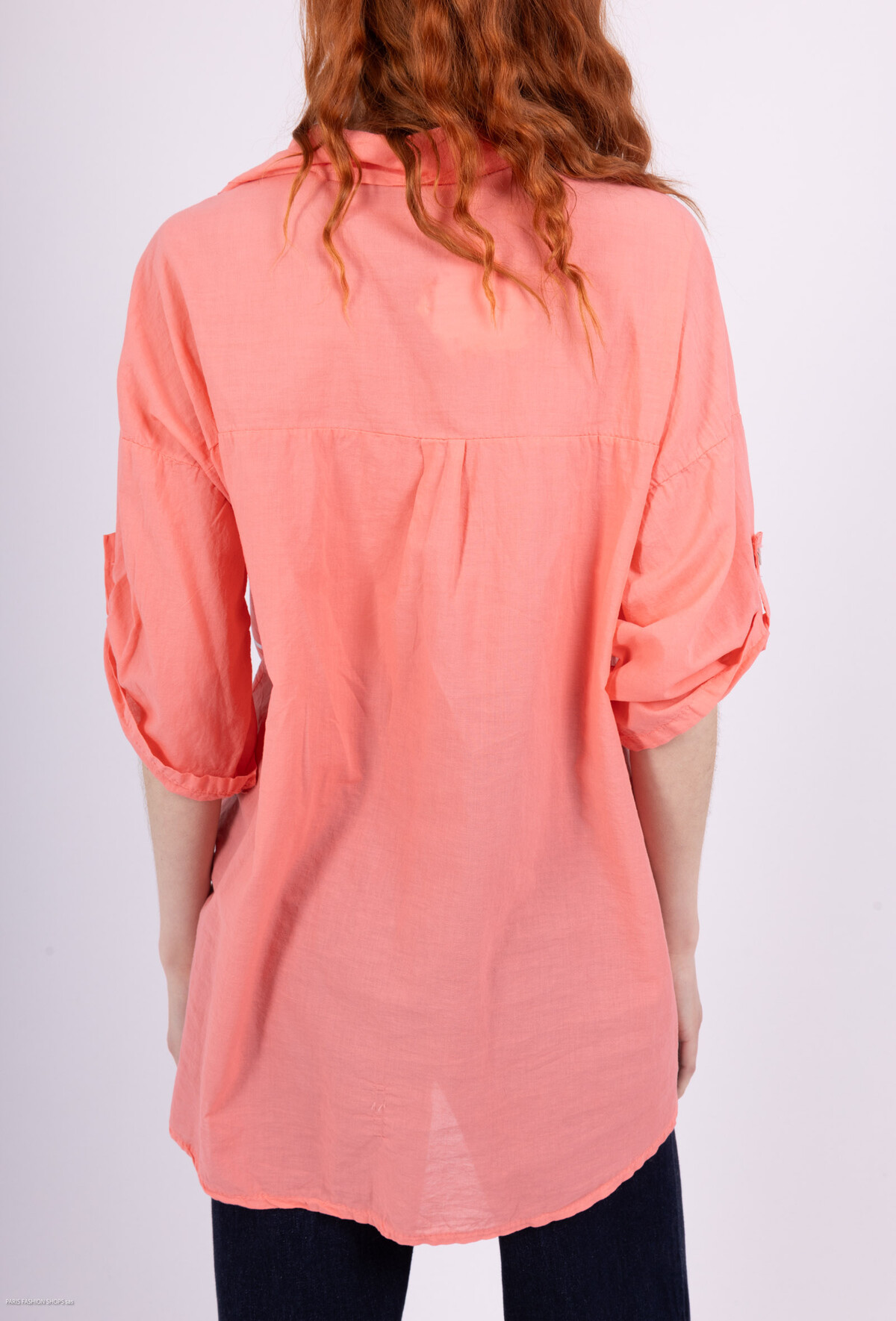 chemise rose coeur argent