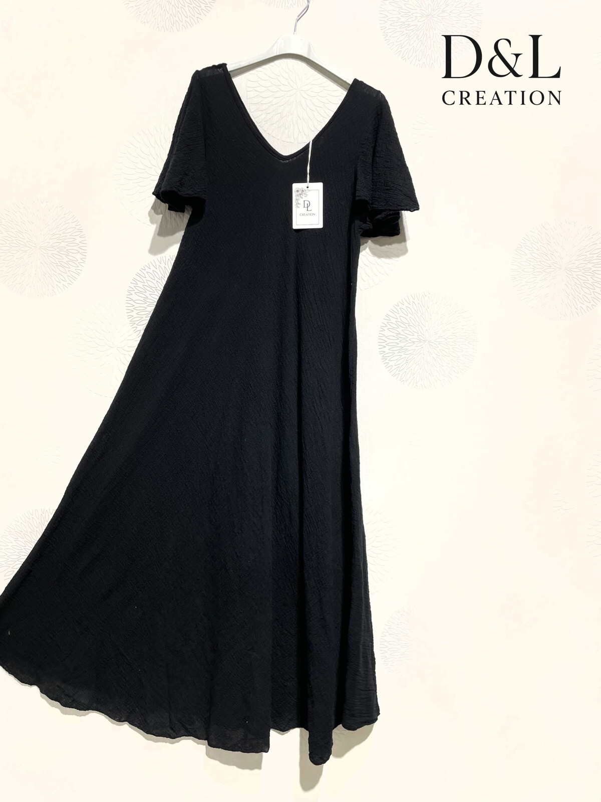 robe évasé longue noire