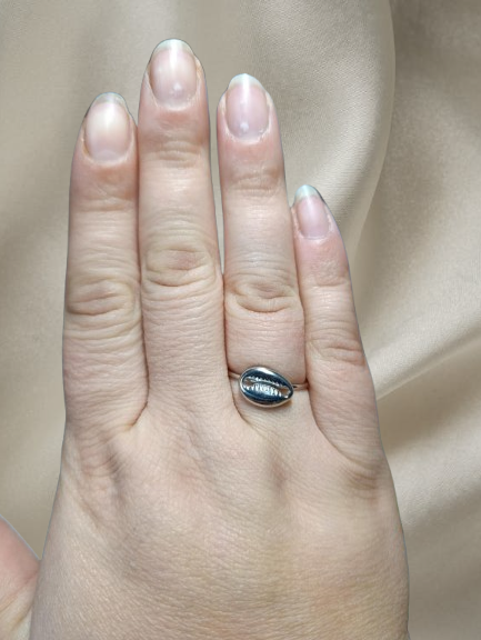 Bague Ajustable Coquillage Cauri en Acier Inoxydable
