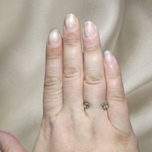 Bague Double Motif Scintillant Ajustable Acier