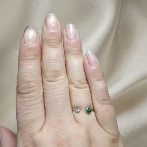Bague Ajustable Ouverte Étoile & Boule en Acier Inoxydable