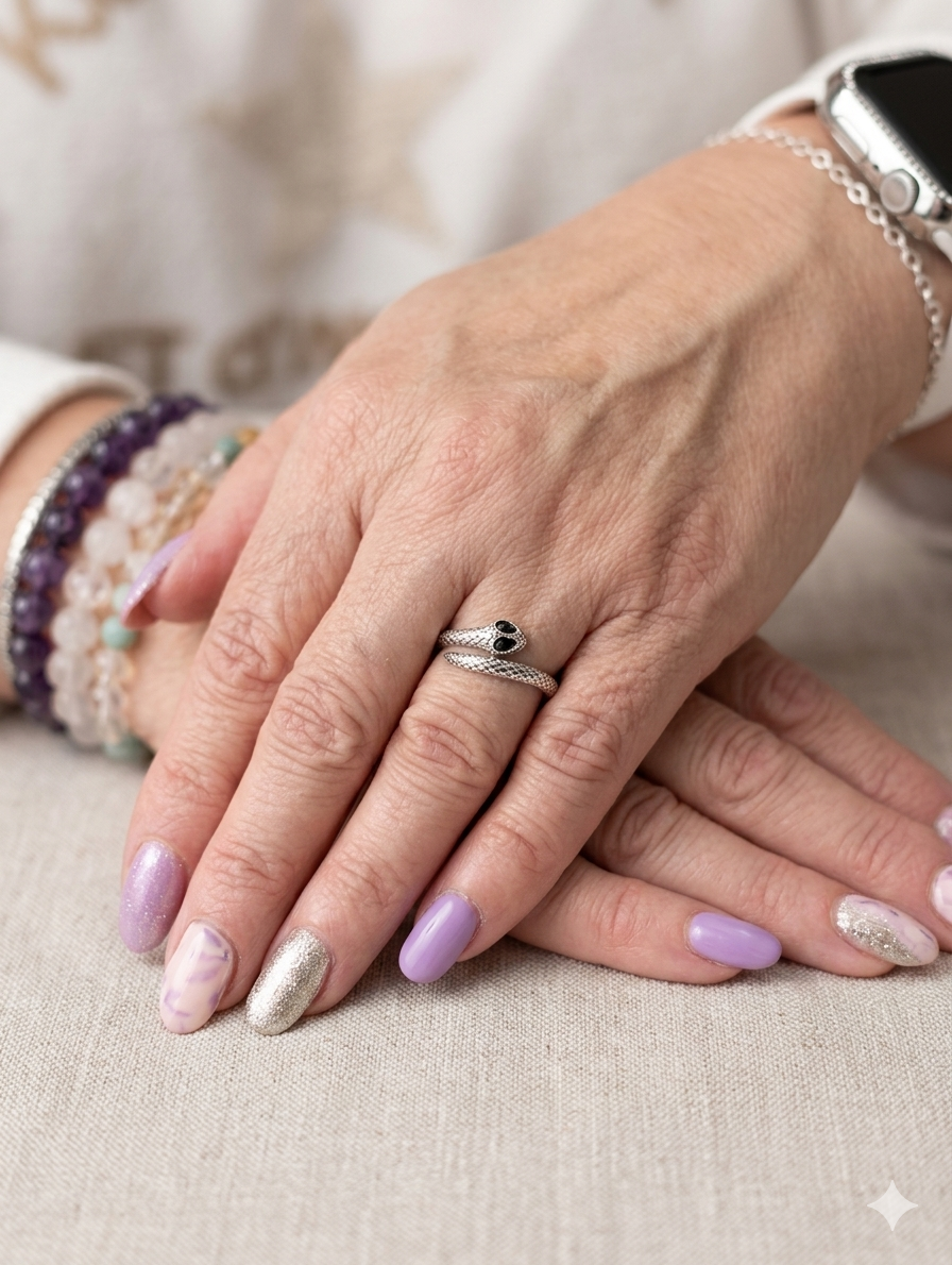 bague serpent en argent acier inoxydable