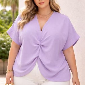 Blouse Fluide Torsadée Col V